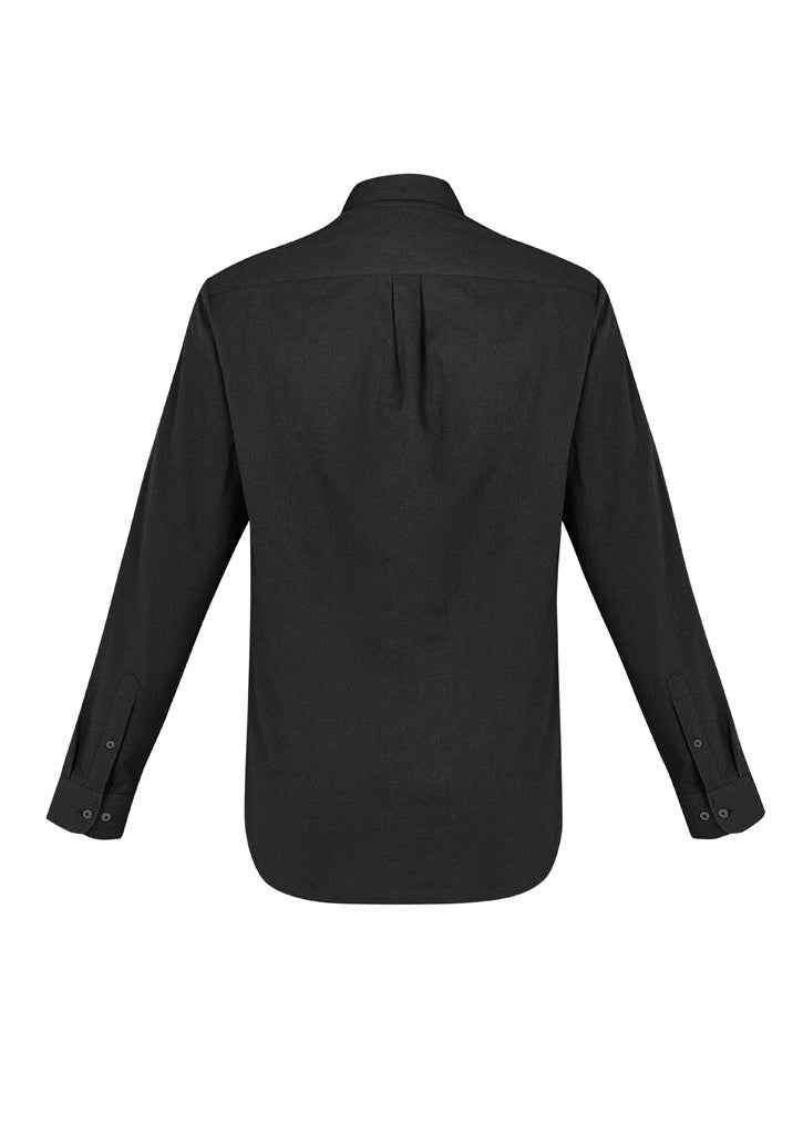 Mens Memphis Long Sleeve Shirt - Black ||SRC=https://cdn.fashionbizapps.nz/honeybee/images/S127ML_bProduct_Black_02_n5TjrAT.jpg