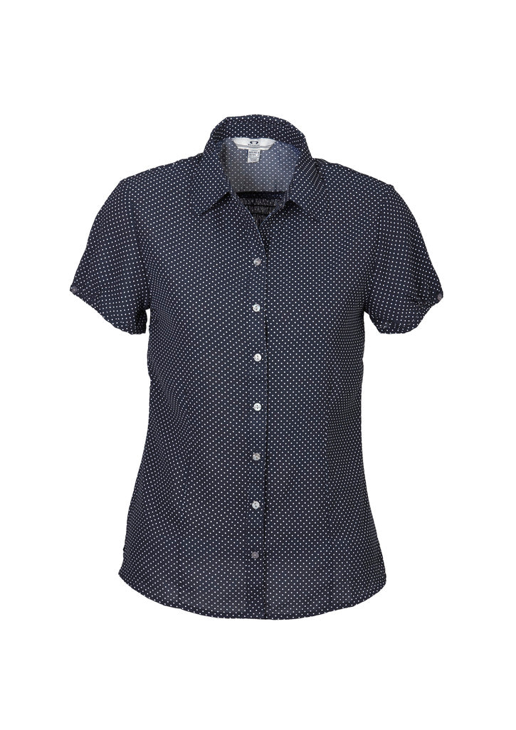 Ladies Ruby Blouse - Navy/White ||SRC=https://cdn.fashionbizapps.nz/images/attachments/000/010/070/large/S232LS_Navy_White.jpg