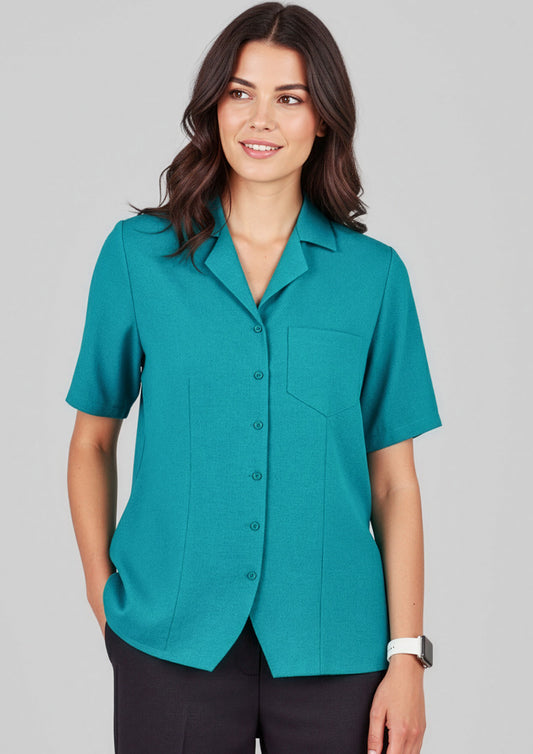 Womens Oasis Overblouse ||SRC=https://cdn.fashionbizapps.nz/honeybee/images/S265LS_Talent_Teal_01_uAevgJY.jpg