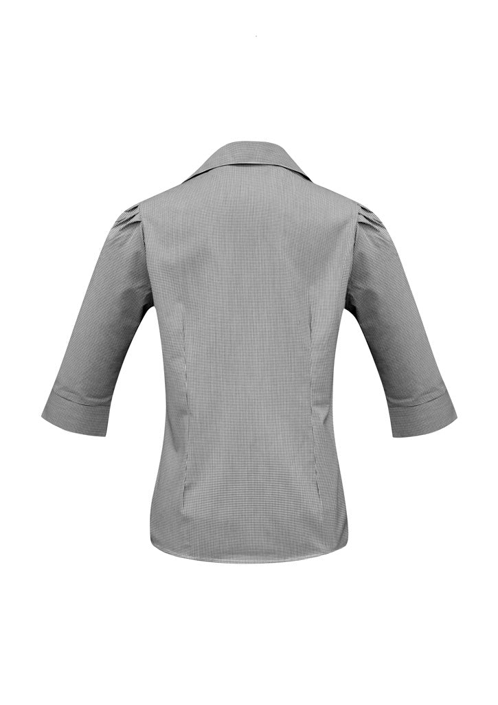 Womens Edge 3/4 Sleeve Shirt - Black ||SRC=https://cdn.fashionbizapps.nz/honeybee/images/S267LT_bProduct_Black_02_2GngmCs.jpg