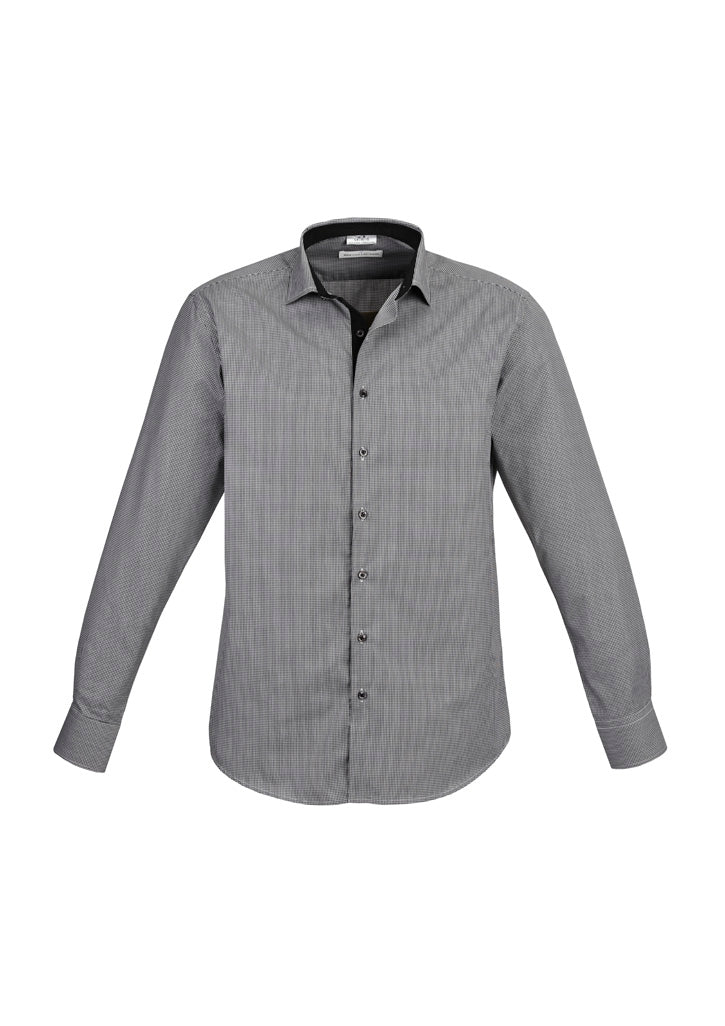 Mens Edge Long Sleeve Shirt - Black ||SRC=https://cdn.fashionbizapps.nz/honeybee/images/S267ML_bProduct_Black_01_zABBOBU.jpg