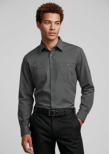 Mens Bondi Long Sleeve Shirt ||SRC=https://cdn.fashionbizapps.nz/honeybee/images/S306ML_Talent_Charcoal_01_VfekoDl.jpg