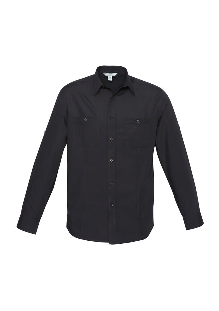 Mens Bondi Long Sleeve Shirt - Black ||SRC=https://cdn.fashionbizapps.nz/honeybee/images/S306ML_bProduct_Black_01_hn3xHnX.jpg