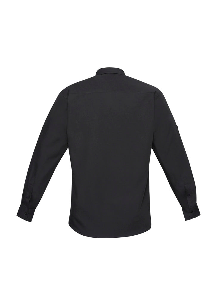 Mens Bondi Long Sleeve Shirt - Black ||SRC=https://cdn.fashionbizapps.nz/honeybee/images/S306ML_bProduct_Black_02_3zW3hHk.jpg