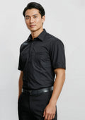 Mens Bondi Short Sleeve Shirt ||SRC=https://cdn.fashionbizapps.nz/honeybee/images/S306MS_Talent_Black_01_t3Duxao.jpg