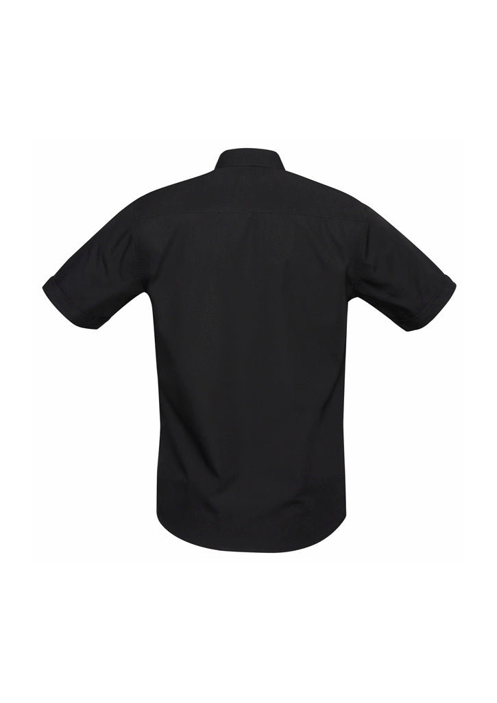 Mens Bondi Short Sleeve Shirt - Black ||SRC=https://cdn.fashionbizapps.nz/honeybee/images/S306MS_bProduct_Black_02_XwLVCB5.jpg