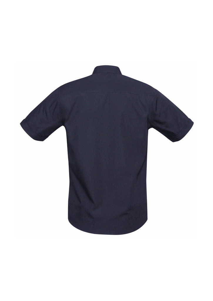 Mens Bondi Short Sleeve Shirt - Navy ||SRC=https://cdn.fashionbizapps.nz/honeybee/images/S306MS_bProduct_Navy_02_XP1vTDi.jpg