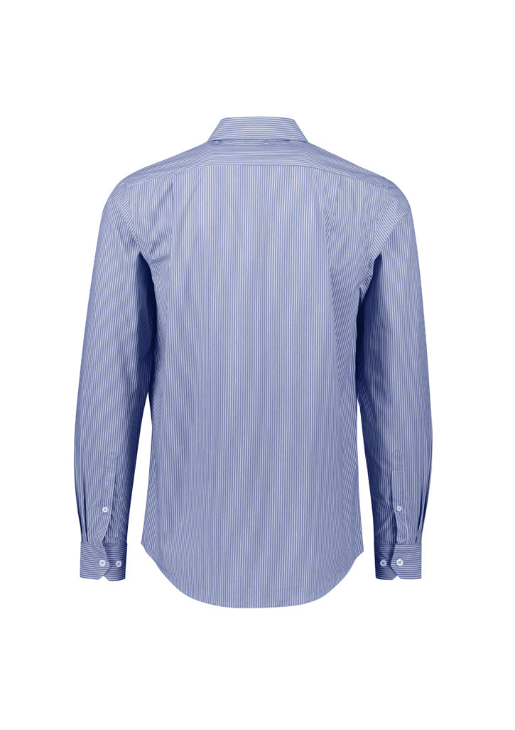 Mens Conran Classic Long Sleeve Shirt - French Blue/White ||SRC=https://cdn.fashionbizapps.nz/honeybee/images/S336ML_bProduct_FrenchBlue_White_02_ZGGu3EK.jpg