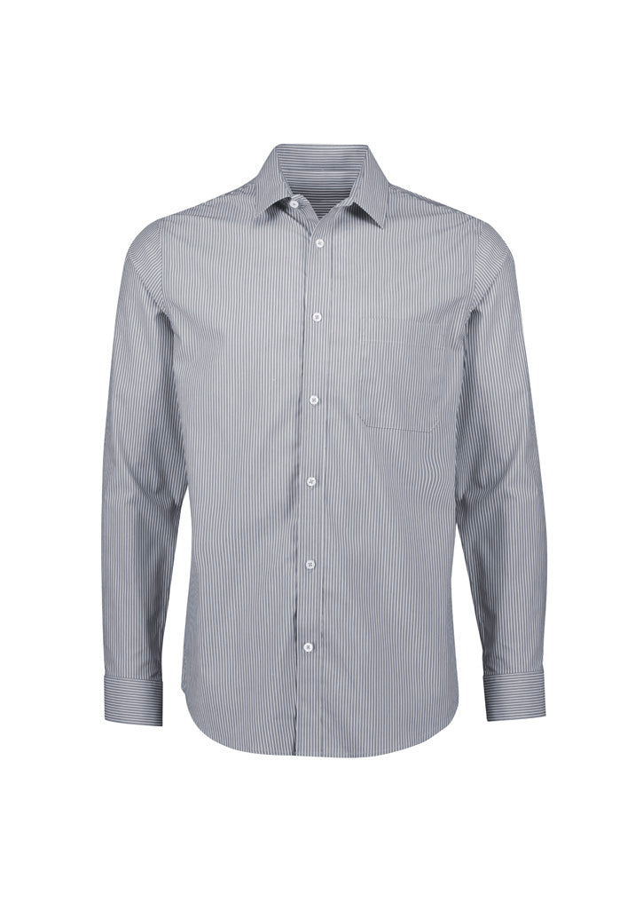 Mens Conran Classic Long Sleeve Shirt - Slate/White ||SRC=https://cdn.fashionbizapps.nz/honeybee/images/S336ML_bProduct_Slate_White_01_1Bgf8QN.jpg