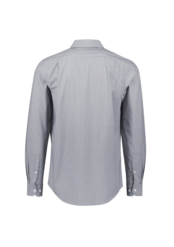 Mens Conran Classic Long Sleeve Shirt - Slate/White ||SRC=https://cdn.fashionbizapps.nz/honeybee/images/S336ML_bProduct_Slate_White_02_K3BPahQ.jpg