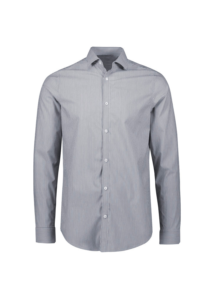 Mens Conran Tailored Long Sleeve Shirt ||SRC=https://cdn.fashionbizapps.nz/honeybee/images/S337ML_bProduct_Slate_White_01_jrtwWrp.jpg