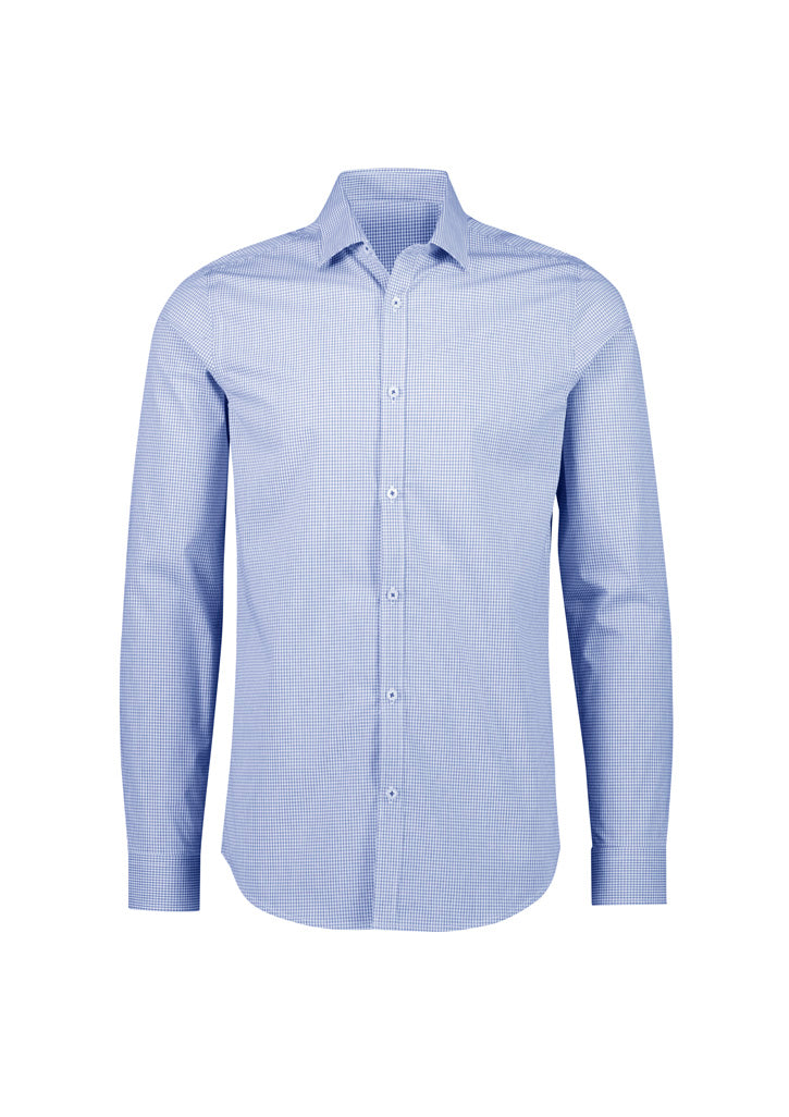 Mens Bristol Tailored Long Sleeve Shirt - White/Navy ||SRC=https://cdn.fashionbizapps.nz/honeybee/images/S339ML_bProduct_White_Navy_01_L8FCt6W.jpg