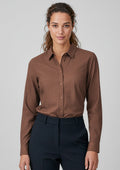 Womens Soul Long Sleeve Shirt ||SRC=https://cdn.fashionbizapps.nz/honeybee/images/S421LL_Talent_Rust_01_qM7gCq6.jpg