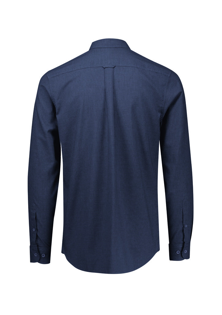 Mens Soul Long Sleeve Shirt - Navy ||SRC=https://cdn.fashionbizapps.nz/honeybee/images/S421ML_Product_Navy_02.jpg