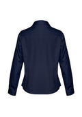 Womens Dalton Long Sleeve Shirt - Navy ||SRC=https://cdn.fashionbizapps.nz/honeybee/images/S522LL_Product_Navy_02.jpg