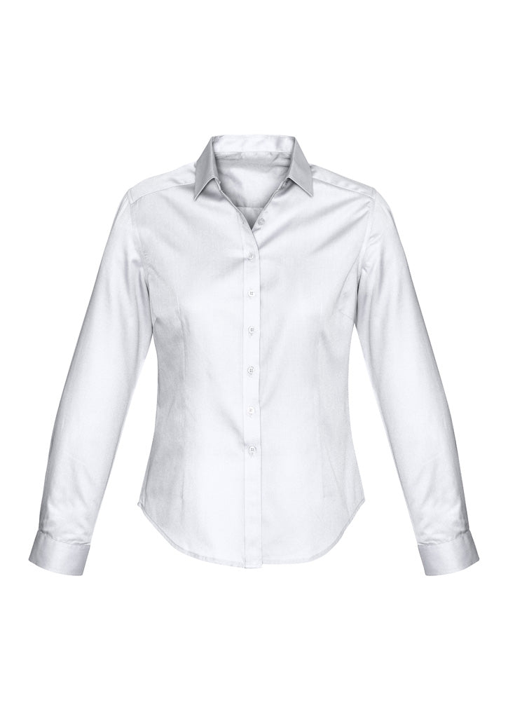 Womens Dalton Long Sleeve Shirt - White ||SRC=https://cdn.fashionbizapps.nz/honeybee/images/S522LL_Product_White_01.jpg