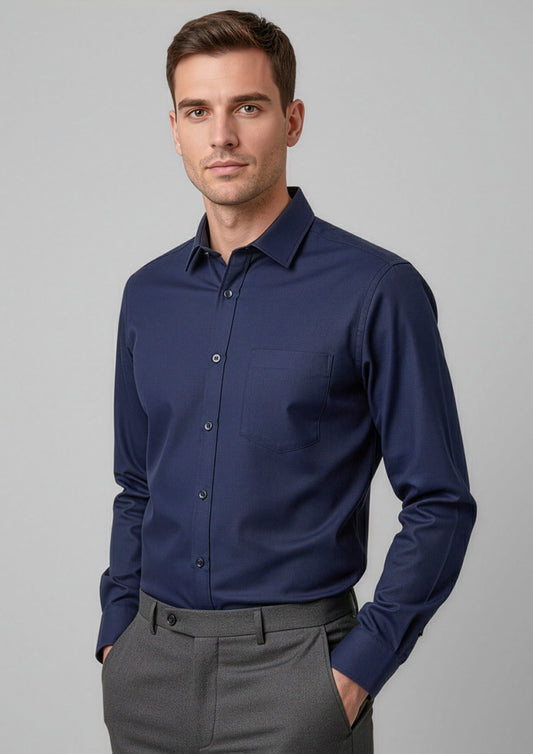 Mens Dalton Long Sleeve Shirt ||SRC=https://cdn.fashionbizapps.nz/honeybee/images/S522ML_Talent_Navy_01.jpg