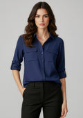 Womens Madison Long Sleeve Shirt ||SRC=https://cdn.fashionbizapps.nz/honeybee/images/S626LL_Talent_Midnight_Blue_01.jpg