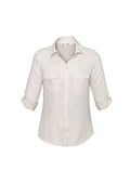 Womens Madison Long Sleeve Shirt - Ivory ||SRC=https://cdn.fashionbizapps.nz/honeybee/images/S626LL_bProduct_Ivory_03_dtyG3Nt.jpg