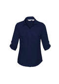 Womens Madison Long Sleeve Shirt - Midnight Blue ||SRC=https://cdn.fashionbizapps.nz/honeybee/images/S626LL_bProduct_MidnightBlue_03_cx0gBqD.jpg
