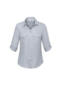 Womens Madison Long Sleeve Shirt - Silver Mist ||SRC=https://cdn.fashionbizapps.nz/honeybee/images/S626LL_bProduct_SilverMist_03_DB1IjAo.jpg