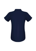Womens Madison Short Sleeve Shirt - Midnight Blue ||SRC=https://cdn.fashionbizapps.nz/honeybee/images/S628LS_bProduct_MidnightBlue_02_dxKvY0h.jpg