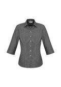 Womens Ellison 3/4 Sleeve Shirt - Black ||SRC=https://cdn.fashionbizapps.nz/honeybee/images/S716LT_bProduct_Black_01_xYdmgRv.jpg