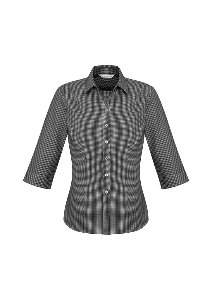 Womens Ellison 3/4 Sleeve Shirt - Black ||SRC=https://cdn.fashionbizapps.nz/honeybee/images/S716LT_bProduct_Black_01_xYdmgRv.jpg