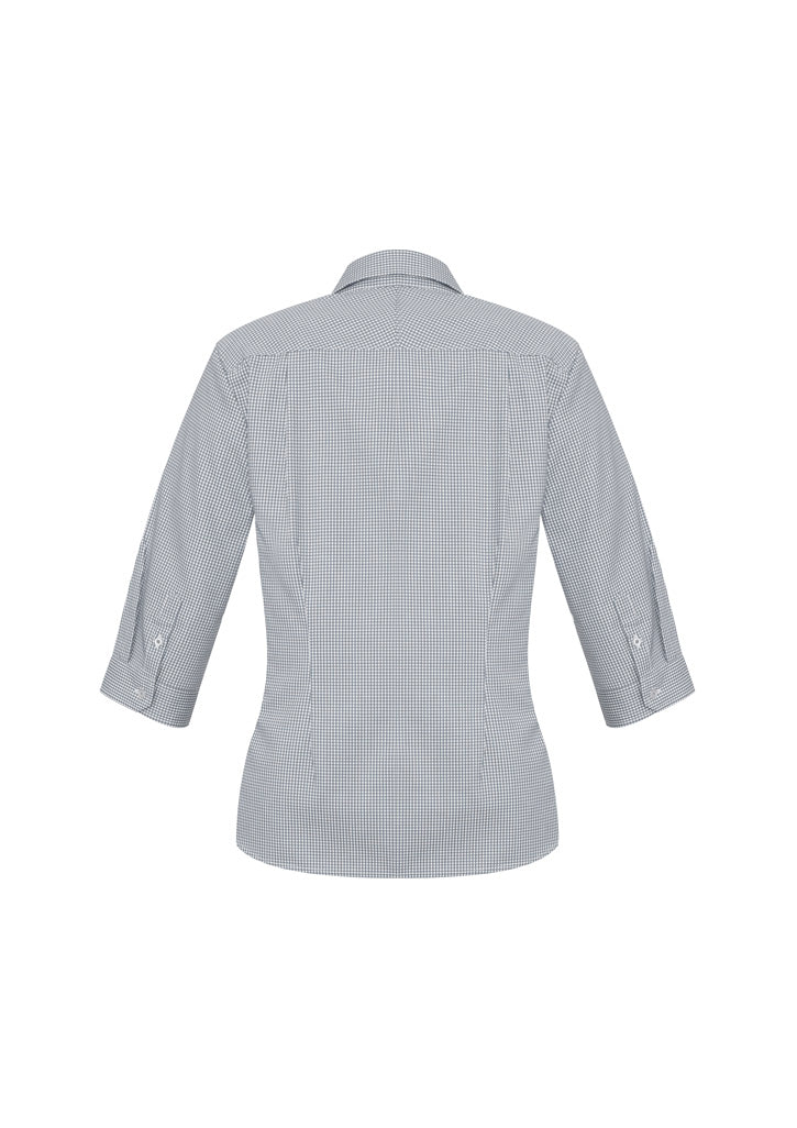 Womens Ellison 3/4 Sleeve Shirt - Silver ||SRC=https://cdn.fashionbizapps.nz/honeybee/images/S716LT_bProduct_Silver_02_loOdI1m.jpg