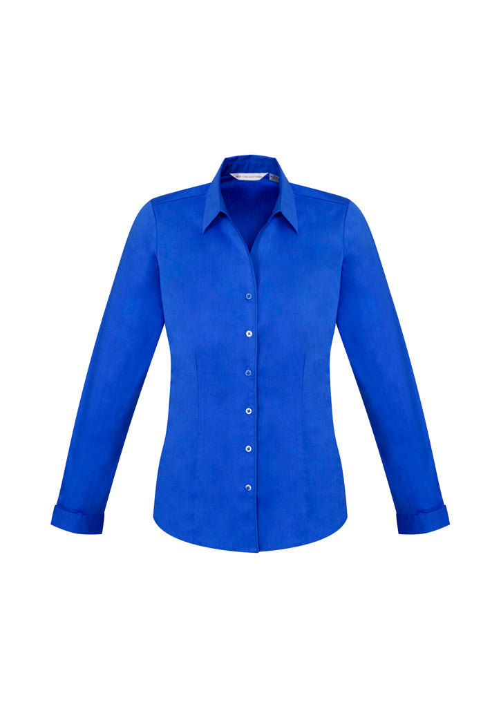 Womens Monaco Long Sleeve Shirt - Electric Blue ||SRC=https://cdn.fashionbizapps.nz/honeybee/images/S770LL_bProduct_Electric_Blue_01_zY6NLGX.jpg