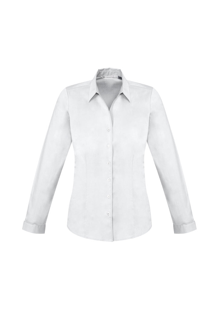 Womens Monaco Long Sleeve Shirt - White ||SRC=https://cdn.fashionbizapps.nz/honeybee/images/S770LL_bProduct_White_01_J4G7VH9.jpg