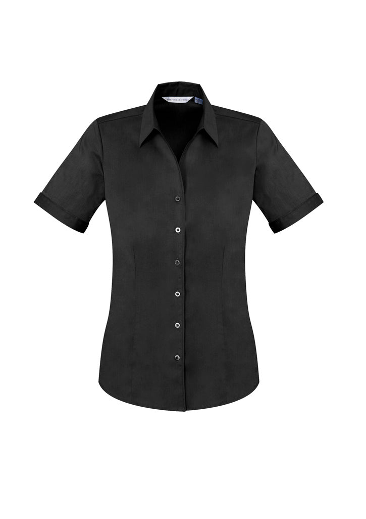 Womens Monaco Short Sleeve Shirt - Black ||SRC=https://cdn.fashionbizapps.nz/honeybee/images/S770LS_bProduct_Black_01_fIADZIJ.jpg