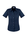 Womens Monaco Short Sleeve Shirt - Ink ||SRC=https://cdn.fashionbizapps.nz/honeybee/images/S770LS_bProduct_Ink_01_L2zpNpN.jpg