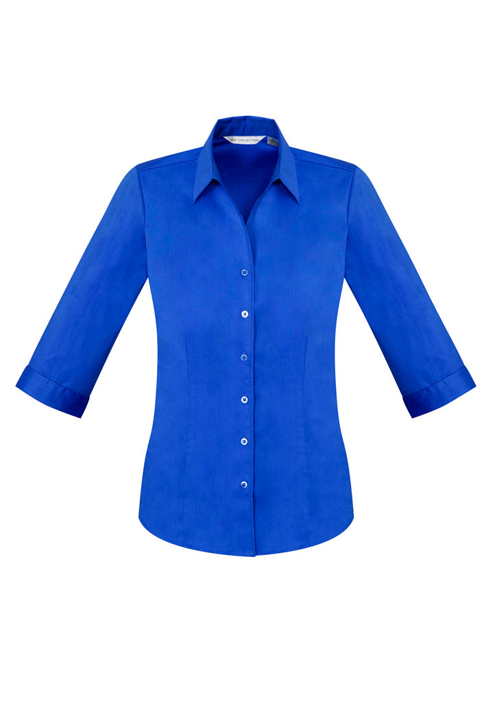 Womens Monaco 3/4 Sleeve Shirt - Electric Blue ||SRC=https://cdn.fashionbizapps.nz/honeybee/images/S770LT_bProduct_ElectricBlue_01_pJXbj4J.jpg