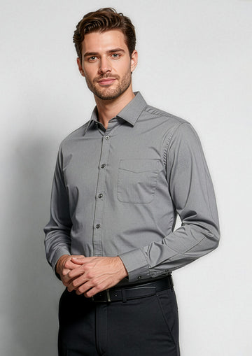 Mens Monaco Long Sleeve Shirt ||SRC=https://cdn.fashionbizapps.nz/honeybee/images/S770ML_Talent_Platinum_01.jpg