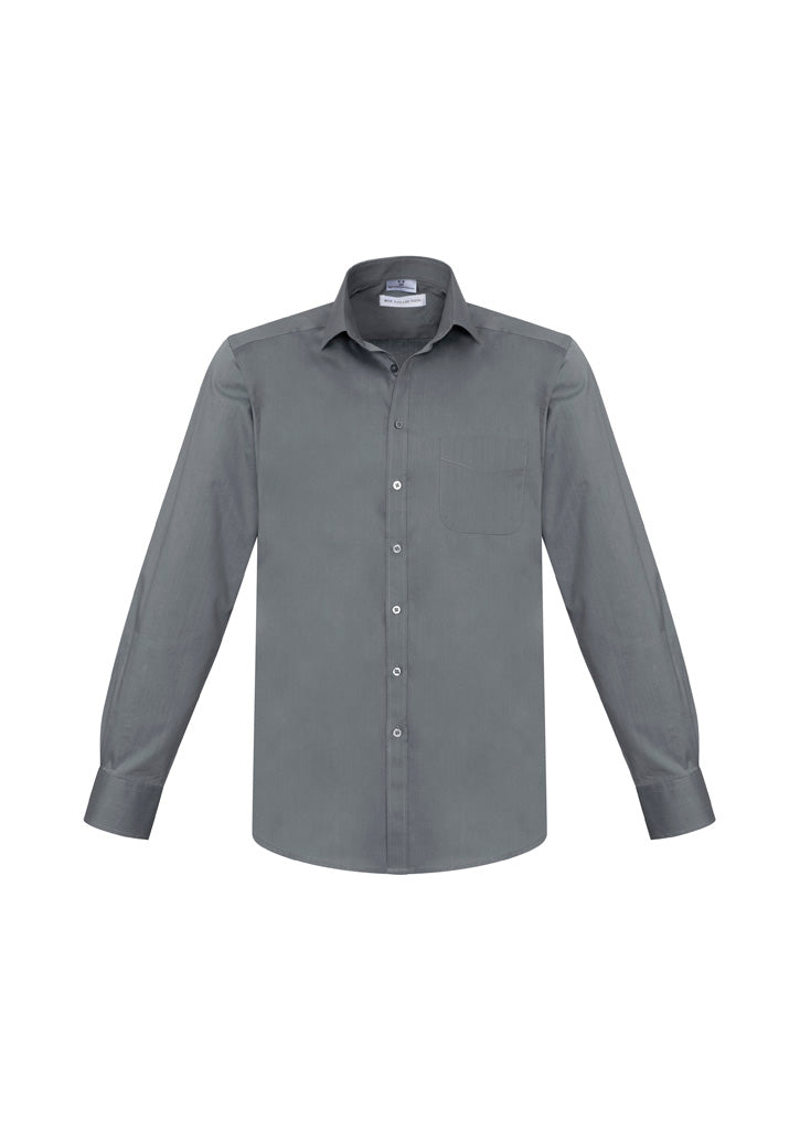 Mens Monaco Long Sleeve Shirt - Platinum ||SRC=https://cdn.fashionbizapps.nz/honeybee/images/S770ML_bProduct_Platinum_01_9UmRPf3.jpg