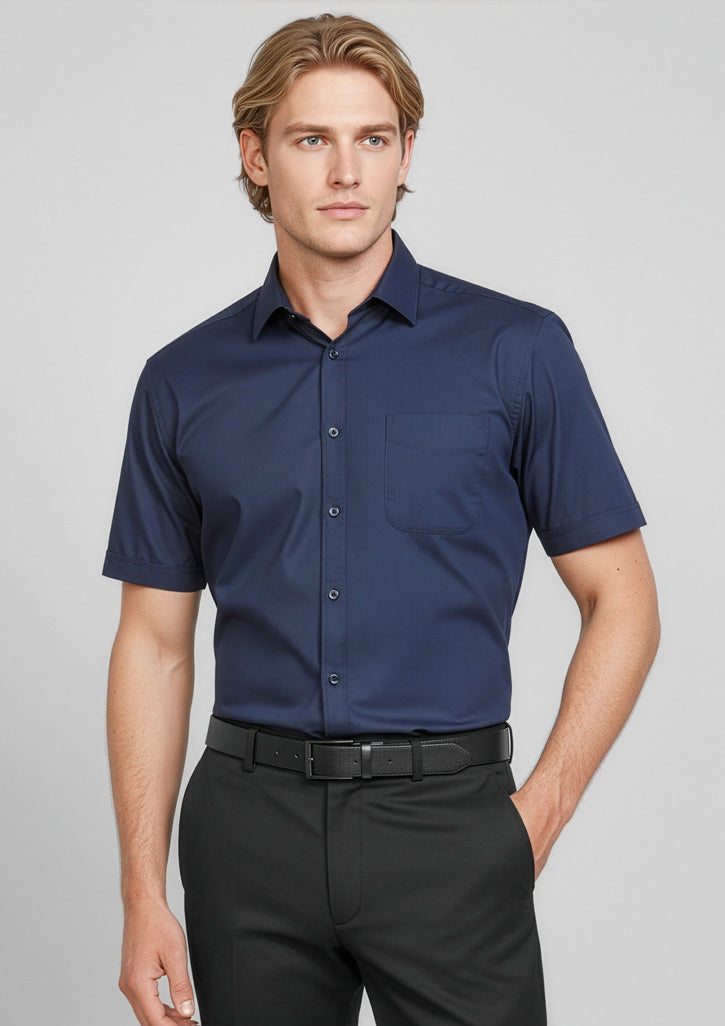 Mens Monaco Short Sleeve Shirt ||SRC=https://cdn.fashionbizapps.nz/honeybee/images/S770MS_Talent_Ink_01.jpg