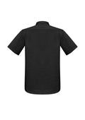 Mens Monaco Short Sleeve Shirt - Black ||SRC=https://cdn.fashionbizapps.nz/honeybee/images/S770MS_bProduct_Black_02_XJBhSFA.jpg