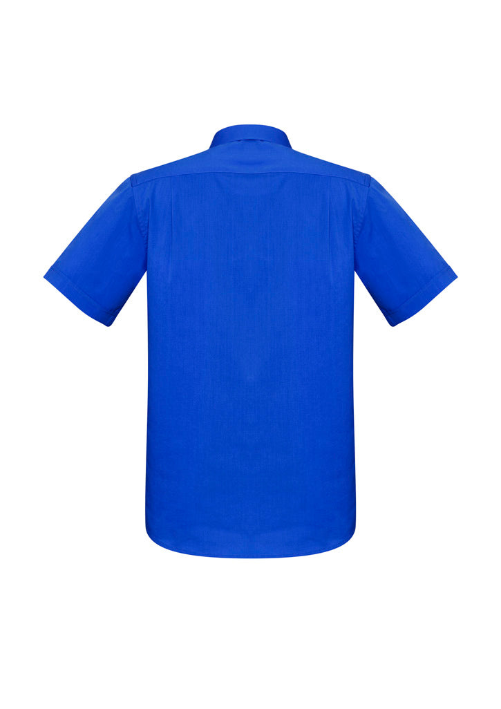 Mens Monaco Short Sleeve Shirt - Electric Blue ||SRC=https://cdn.fashionbizapps.nz/honeybee/images/S770MS_bProduct_ElectricBlue_02_DmGPqEf.jpg