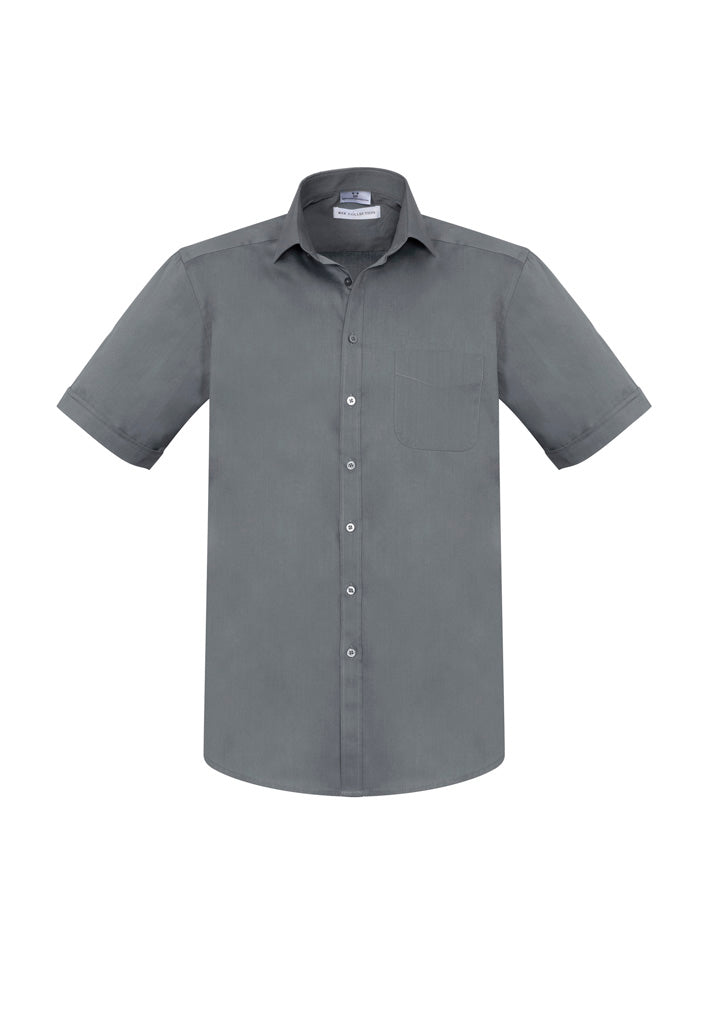 Mens Monaco Short Sleeve Shirt - Platinum ||SRC=https://cdn.fashionbizapps.nz/honeybee/images/S770MS_bProduct_Platinum_01_aVAfJye.jpg