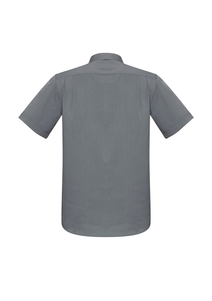 Mens Monaco Short Sleeve Shirt - Platinum ||SRC=https://cdn.fashionbizapps.nz/honeybee/images/S770MS_bProduct_Platinum_02_p22xJZF.jpg