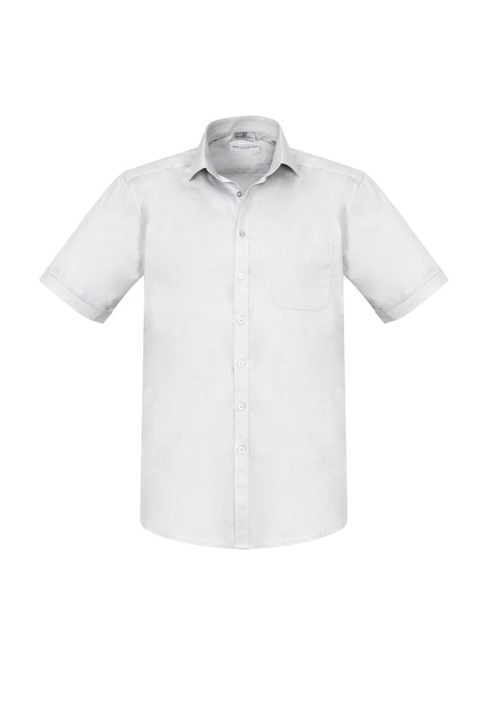 Mens Monaco Short Sleeve Shirt - White ||SRC=https://cdn.fashionbizapps.nz/honeybee/images/S770MS_bProduct_White_01_lNpkAXT.jpg