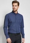 Mens Harper Long Sleeve Shirt ||SRC=https://cdn.fashionbizapps.nz/honeybee/images/S820ML_Talent_Ink_Silver_01_xsQpass.jpg