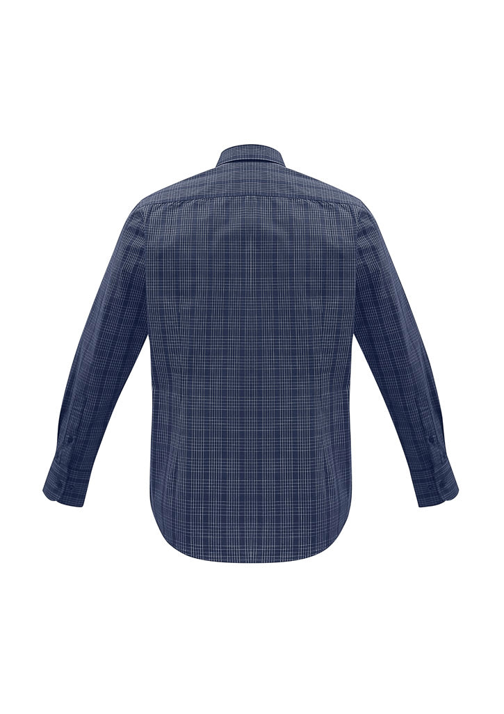 Mens Harper Long Sleeve Shirt - Ink/Silver ||SRC=https://cdn.fashionbizapps.nz/honeybee/images/S820ML_bProduct_Ink_Silver_02_da5pbdz.jpg