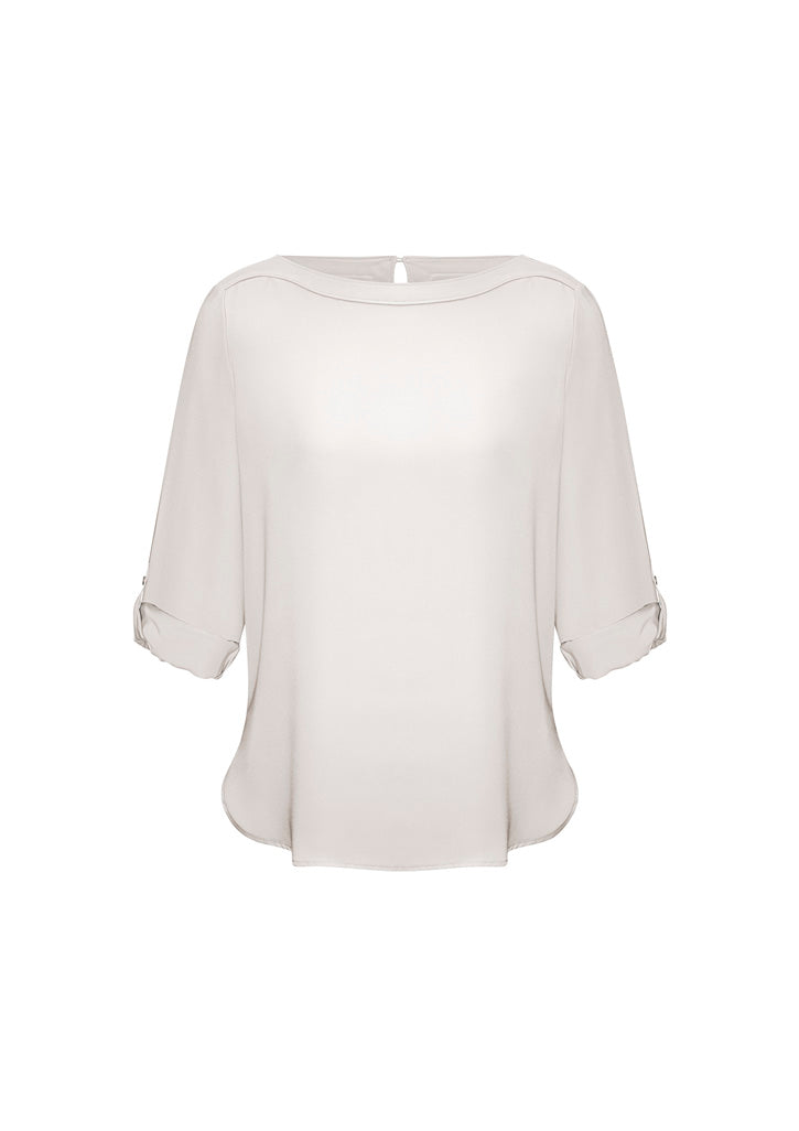 Womens Madison Boatneck Top - Ivory ||SRC=https://cdn.fashionbizapps.nz/honeybee/images/S828LL_bProduct_Ivory_F-SleevesRolledUp_e5QMDeI.jpg