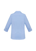 Womens Regent 3/4 Sleeve Shirt - Blue ||SRC=https://cdn.fashionbizapps.nz/honeybee/images/S912LT_bProduct_Blue_02_rOszdkU.jpg