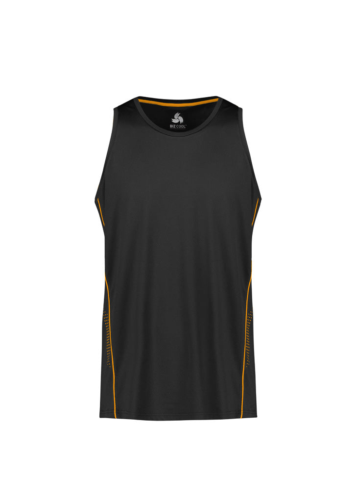 Mens Balance Singlet - Black/Gold ||SRC=https://cdn.fashionbizapps.nz/honeybee/images/SG319M_bProduct_Black_Gold_01_qZzLHRI.jpg
