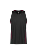 Mens Balance Singlet - Black/Red ||SRC=https://cdn.fashionbizapps.nz/honeybee/images/SG319M_bProduct_Black_Red_01_m0I5WtQ.jpg