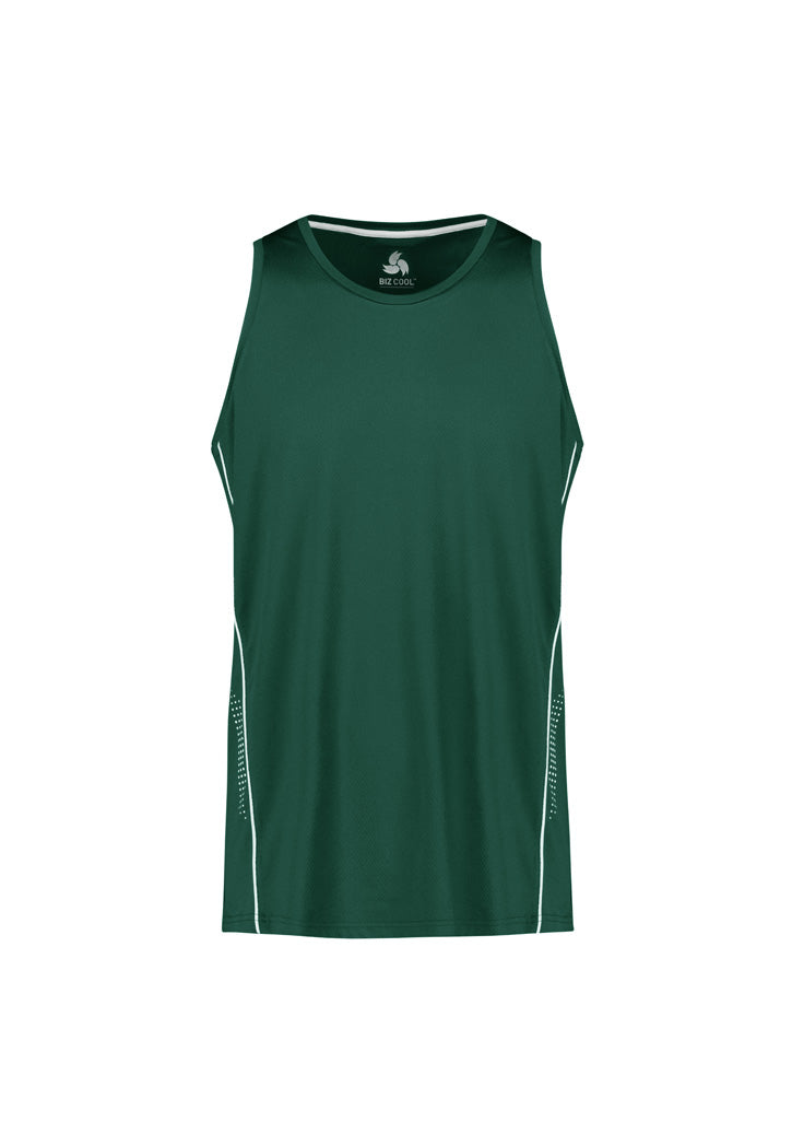 Mens Balance Singlet - Forest/White ||SRC=https://cdn.fashionbizapps.nz/honeybee/images/SG319M_bProduct_Forest_White_01_vUSzIeN.jpg
