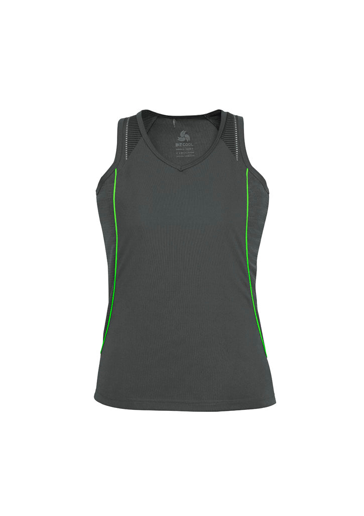 Ladies Razor Singlet - Grey/Fluoro Lime ||SRC=https://cdn.fashionbizapps.nz/honeybee/products/management/data/reshoot%20colour/SG407L_Product_GreyLime_01_L1Y8ZqC.jpg